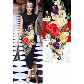Коприна Dolce & Gabbana  черна с цветя